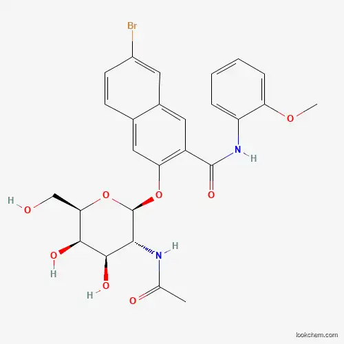 Molecular Structure of 59985-23-8 (3-[(2S,3R,4R,5R,6R)-3-Acetamido-4,5-dihydroxy-6-(hydroxymethyl)oxan-2-yl]oxy-7-bromo-N-(2-methoxyphenyl)naphthalene-2-carboxamide)