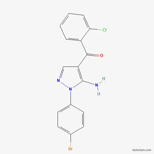 Molecular Structure of 618091-94-4 ((5-Amino-1-(4-bromophenyl)-1H-pyrazol-4-YL)(2-chlorophenyl)methanone)