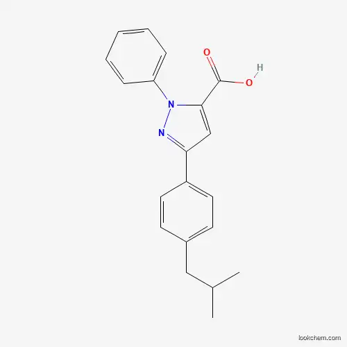 Molecular Structure of 618102-88-8 (3-(4-Isobutylphenyl)-1-phenyl-1H-pyrazole-5-carboxylic acid)