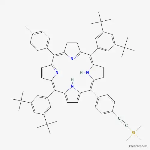 Molecular Structure of 874948-45-5 (5,15-Bis(3,5-di-tert-butylphenyl)-10-(4-methylphenyl)-20-{4-[(trimethylsilyl)ethynyl]phenyl}porphyrin)