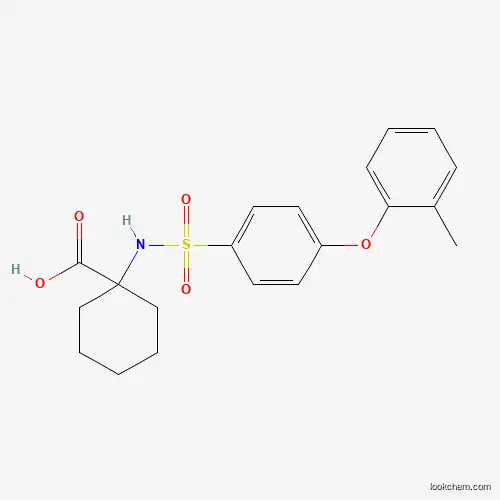 Molecular Structure of 885268-80-4 (1-((4-(o-Tolyloxy)phenyl)sulfonamido)cyclohexane-1-carboxylic acid)