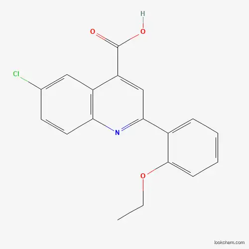 Molecular Structure of 897560-14-4 (6-Chloro-2-(2-ethoxyphenyl)quinoline-4-carboxylic acid)