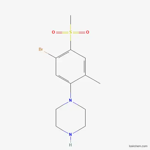 Molecular Structure of 1000018-35-8 (1-[5-Bromo-2-methyl-4-(methylsulphonyl)phenyl]piperazine)