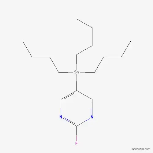 Molecular Structure of 1029654-38-3 (2-Fluoro-5-(tributylstannyl)pyrimidine)