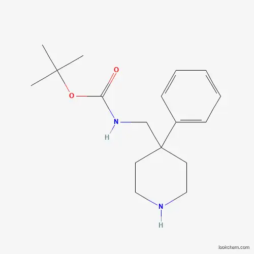 Molecular Structure of 1071866-01-7 ((4-Phenyl-piperidin-4-ylmethyl)-carbamic acid tert-butyl ester)