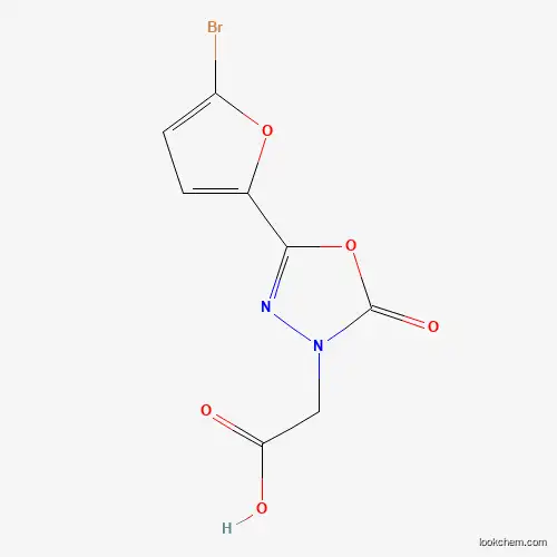 Molecular Structure of 1086376-35-3 ([5-(5-Bromo-2-furyl)-2-oxo-1,3,4-oxadiazol-3(2H)-yl]acetic acid)