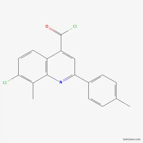 Molecular Structure of 1160263-52-4 (7-Chloro-8-methyl-2-(4-methylphenyl)quinoline-4-carbonyl chloride)