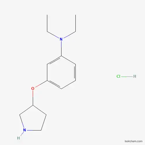 Molecular Structure of 1219979-46-0 (N,N-Diethyl-3-(3-pyrrolidinyloxy)aniline hydrochloride)