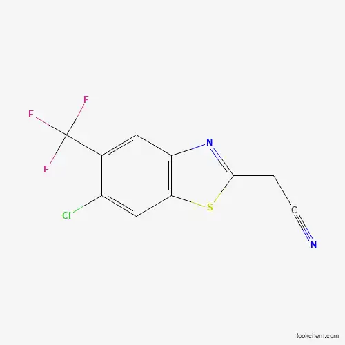 Molecular Structure of 1221792-21-7 (2-[6-Chloro-5-(trifluoromethyl)-1,3-benzothiazol-2-yl]acetonitrile)