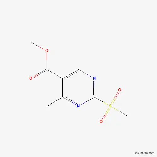 Molecular Structure of 1221792-75-1 (Methyl 4-methyl-2-(methylsulfonyl)-5-pyrimidinecarboxylate)