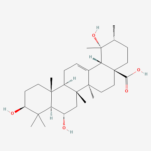 Molecular Structure of 130289-31-5 (Urs-12-en-28-oic acid, 3,6,19-trihydroxy-, (3beta,6alpha)-)