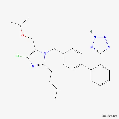 Molecular Structure of 1332713-64-0 (5-(4'-((2-Butyl-4-chloro-5-(((1-methylethyl)oxy)methyl)-1H-imidazol-1-yl)methyl)biphenyl-2-yl)-1H-tetrazole)