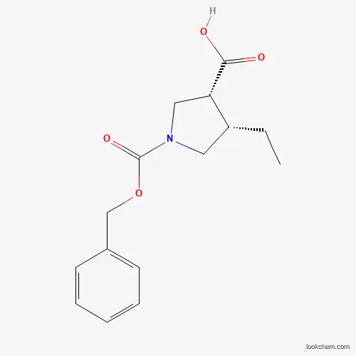 Molecular Structure of 1428243-24-6 ((3R,4S)-1-((Benzyloxy)carbonyl)-4-ethylpyrrolidine-3-carboxylic acid)