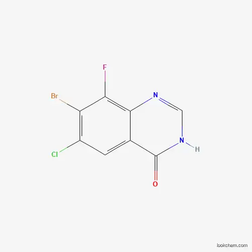 Molecular Structure of 1698027-18-7 (7-Bromo-6-chloro-8-fluoroquinazolin-4-ol)