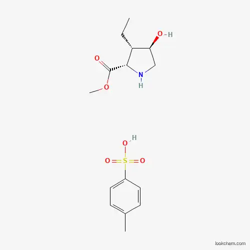 Molecular Structure of 1799733-43-9 (L-Proline, 3-ethyl-4-hydroxy-, methyl ester, (3S,4R)-, 4-methylbenzenesulfonate (1:1))