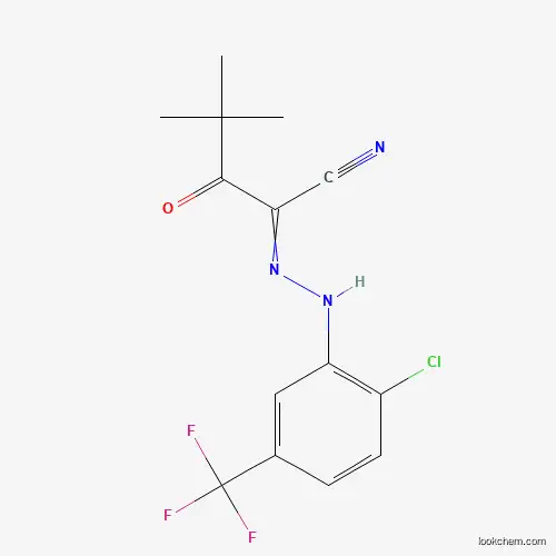 Molecular Structure of 28343-25-1 (2-{2-[2-Chloro-5-(trifluoromethyl)phenyl]hydrazinylidene}-4,4-dimethyl-3-oxopentanenitrile)