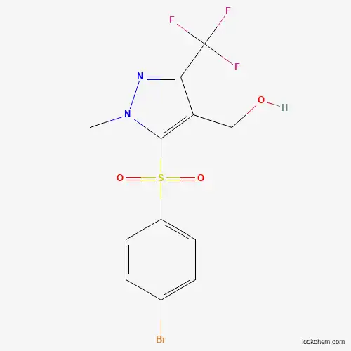 Molecular Structure of 318469-36-2 ([5-[(4-bromophenyl)sulfonyl]-1-methyl-3-(trifluoromethyl)-1H-pyrazol-4-yl]methanol)