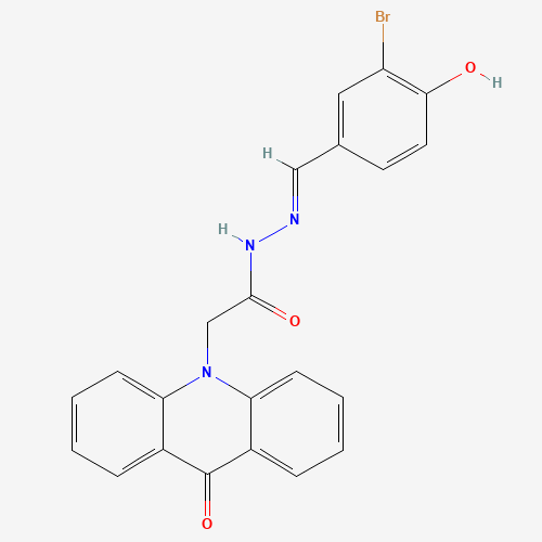 N'-(3-bromo-4-hydroxybenzylidene)-2-(9-oxo-10(9H)-acridinyl)acetohydrazide