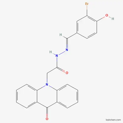 Molecular Structure of 331749-88-3 (N'-(3-bromo-4-hydroxybenzylidene)-2-(9-oxo-10(9H)-acridinyl)acetohydrazide)