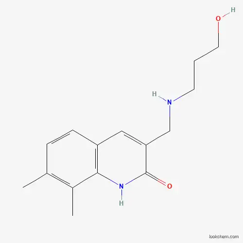 Molecular Structure of 333419-39-9 (3-[(3-Hydroxy-propylamino)-methyl]-7,8-dimethyl-1H-quinolin-2-one)