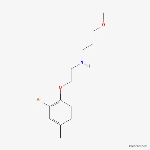 Molecular Structure of 434309-60-1 (N-[2-(2-bromo-4-methylphenoxy)ethyl]-3-methoxypropan-1-amine)