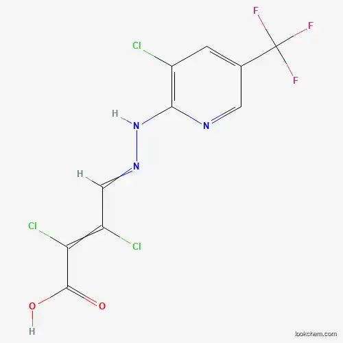 Molecular Structure of 477867-48-4 (2,3-Dichloro-4-{2-[3-chloro-5-(trifluoromethyl)-2-pyridinyl]hydrazono}-2-butenoic acid)