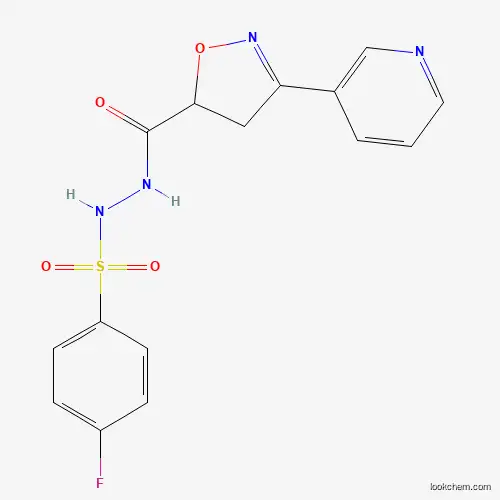 Molecular Structure of 478078-50-1 (4-fluoro-N'-{[3-(3-pyridinyl)-4,5-dihydro-5-isoxazolyl]carbonyl}benzenesulfonohydrazide)
