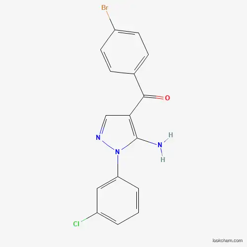 Molecular Structure of 618091-52-4 ((5-Amino-1-(3-chlorophenyl)-1H-pyrazol-4-YL)(4-bromophenyl)methanone)