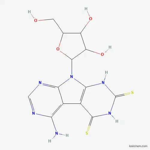 Molecular Structure of 73851-49-7 (13-Amino-8-[3,4-dihydroxy-5-(hydroxymethyl)oxolan-2-yl]-4,6,8,10,12-pentazatricyclo[7.4.0.02,7]trideca-1(13),2(7),9,11-tetraene-3,5-dithione)
