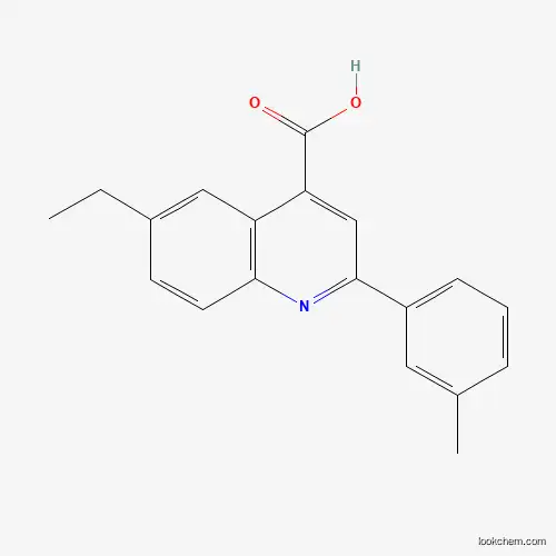 Molecular Structure of 861453-64-7 (6-Ethyl-2-(3-methylphenyl)quinoline-4-carboxylic acid)