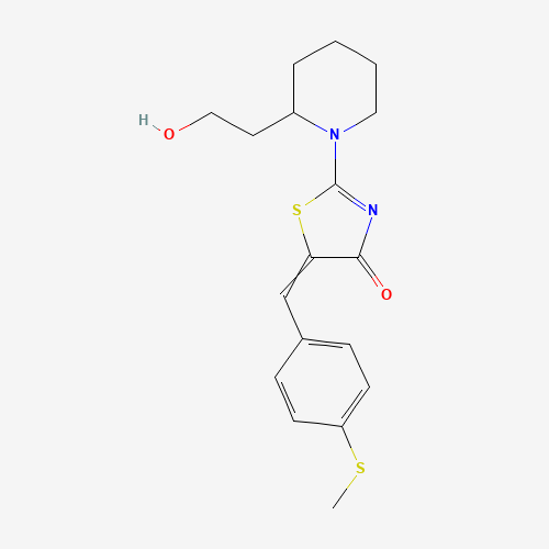 2-[2-(2-Hydroxyethyl)piperidino]-5-{(E)-[4-(methylsulfanyl)phenyl]methylidene}-1,3-thiazol-4(5H)-one