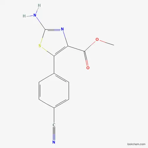 Molecular Structure of 886361-36-0 (Methyl 2-amino-5-(4-cyanophenyl)-1,3-thiazole-4-carboxylate)