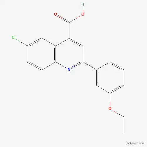 Molecular Structure of 897560-16-6 (6-Chloro-2-(3-ethoxyphenyl)quinoline-4-carboxylic acid)