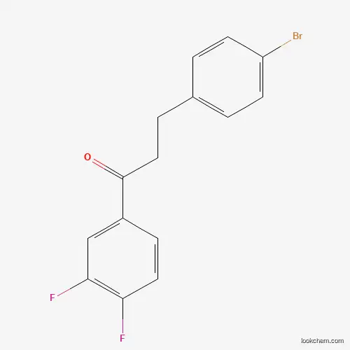 Molecular Structure of 898761-98-3 (3-(4-Bromophenyl)-1-(3,4-difluorophenyl)propan-1-one)
