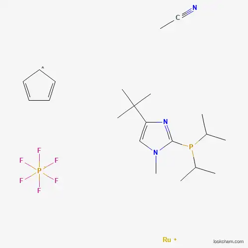 Acetonitrile(cyclopentadienyl)[2-(di-i-propylphosphino)-4-(t-butyl)-1-methyl-1H-imidazole]ruthenium(II) hexafluorophosphate, min. 98% [Alkene Zipper Catalyst]
