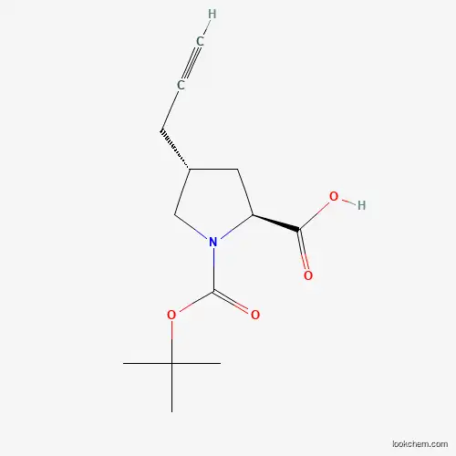 Molecular Structure of 959581-98-7 ((2S,4R)-1-(tert-Butoxycarbonyl)-4-(prop-2-yn-1-yl)pyrrolidine-2-carboxylic acid)