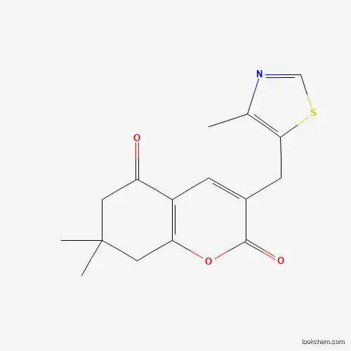 7,7-dimethyl-3-((4-methylthiazol-5-yl)methyl)-7,8-dihydro-2H-chromene-2,5(6H)-dione