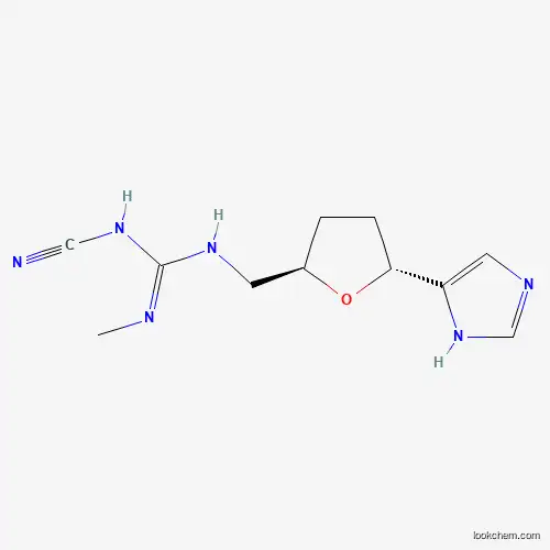 Molecular Structure of 1038917-11-1 (Guanidine, N-cyano-N''-methyl-N'-[[(2R,5R)-tetrahydro-5-(1H-imidazol-5-yl)-2-furanyl]methyl]-, rel-)