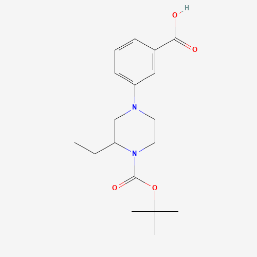 1-(3-carboxyphenyl)-3-ethyl-4-Boc piperazine