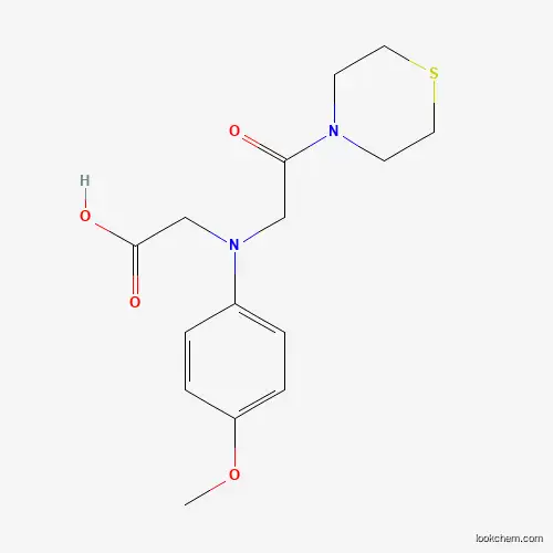 Molecular Structure of 1142205-65-9 ([(4-Methoxyphenyl)(2-oxo-2-thiomorpholin-4-ylethyl)amino]acetic acid)