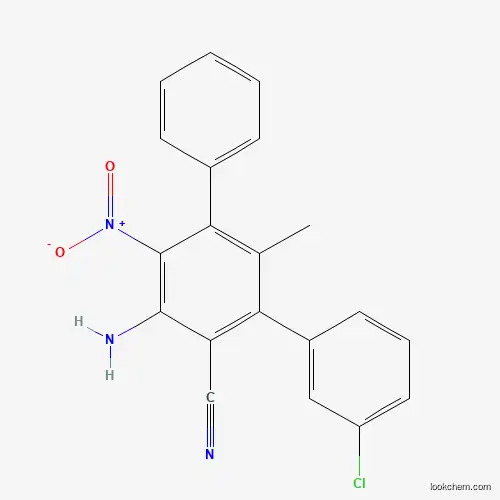 Molecular Structure of 1162678-12-7 (2-Amino-6-(3-chlorophenyl)-5-methyl-3-nitro-4-phenylbenzonitrile)