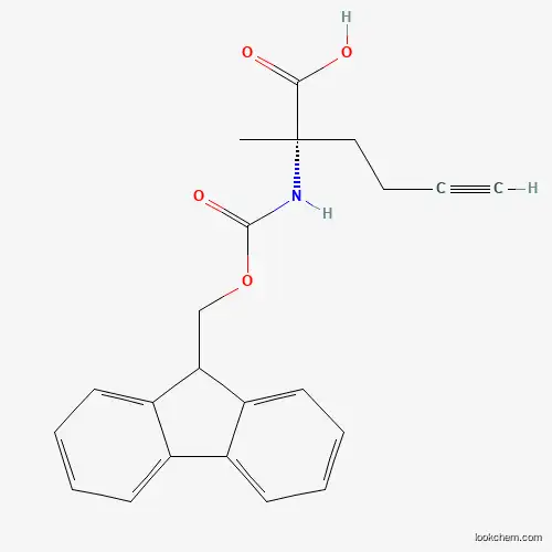 Molecular Structure of 1198791-66-0 ((S)-2-((((9H-Fluoren-9-yl)methoxy)carbonyl)amino)-2-methylhex-5-ynoic acid)