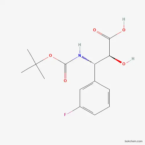 Molecular Structure of 1217816-30-2 ((2S,3S)-3-((tert-Butoxycarbonyl)amino)-3-(3-fluorophenyl)-2-hydroxypropanoic acid)