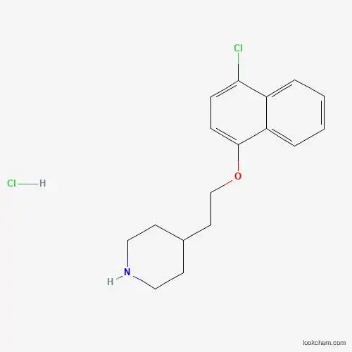 Molecular Structure of 1220029-44-6 (4-{2-[(4-Chloro-1-naphthyl)oxy]ethyl}piperidine hydrochloride)
