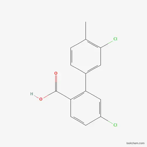 Molecular Structure of 1261908-11-5 (4-Chloro-2-(3-chloro-4-methylphenyl)benzoic acid)