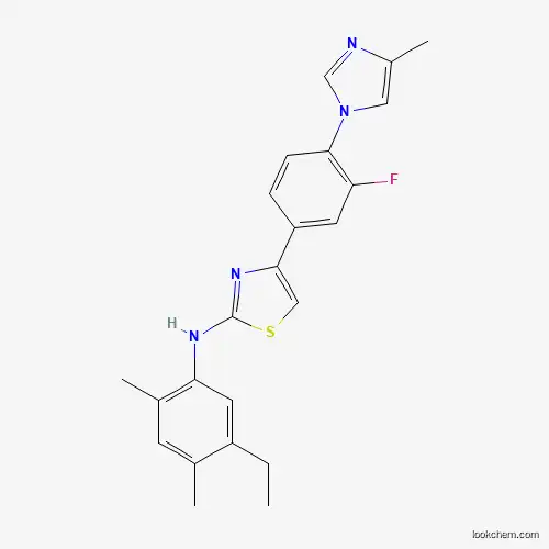 Molecular Structure of 1304630-27-0 (2-Thiazolamine, N-(5-ethyl-2,4-dimethylphenyl)-4-(3-fluoro-4-(4-methyl-1H-imidazol-1-yl)phenyl)-)