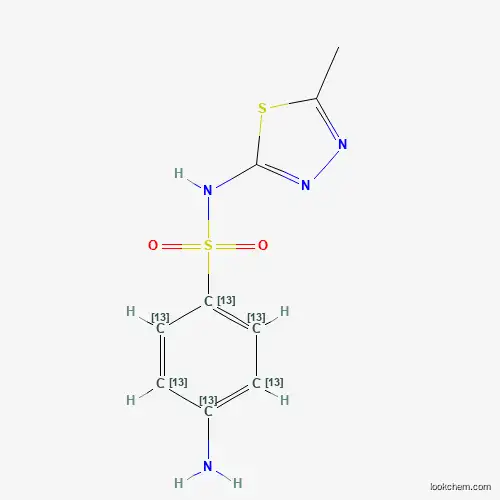 Molecular Structure of 1334378-92-5 (Sulfamethizole-13C6)