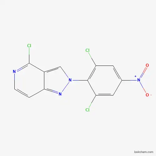 Molecular Structure of 1337880-72-4 (2H-Pyrazolo[4,3-c]pyridine, 4-chloro-2-(2,6-dichloro-4-nitrophenyl)-)