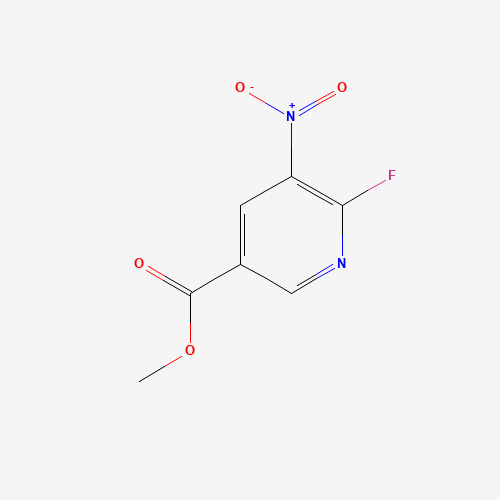 Molecular Structure of 1379331-55-1 (Methyl 6-fluoro-5-nitro-3-pyridinecarboxylate)