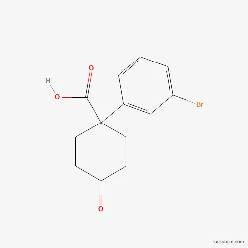 Molecular Structure of 1385694-53-0 (1-(3-Bromophenyl)-4-oxocyclohexanecarboxylic acid)